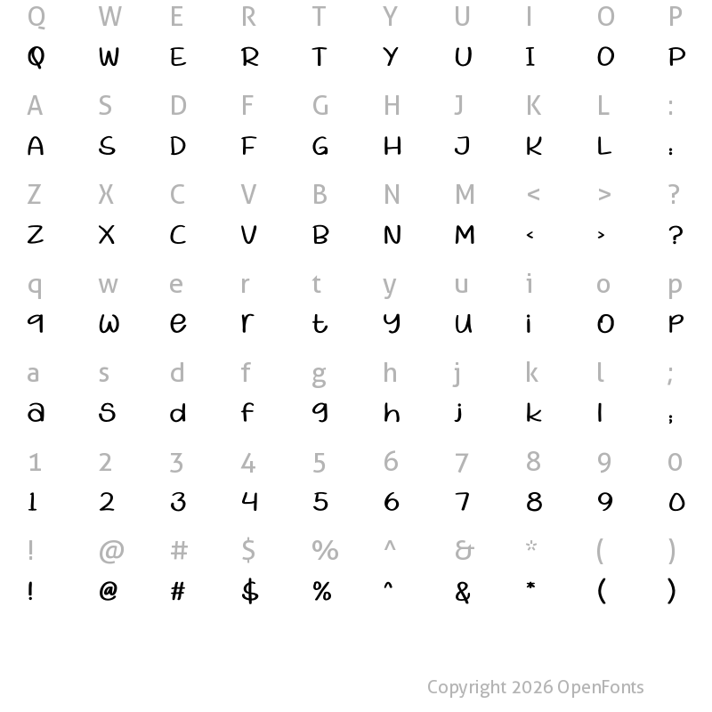Character Map of THE-JOURNAL Regular