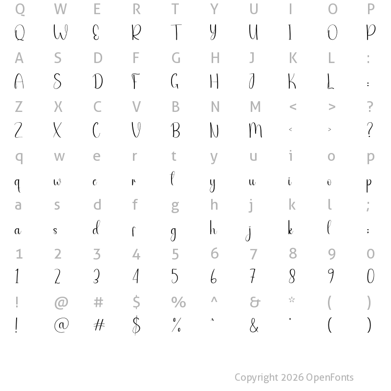 Character Map of The Jungle Regular