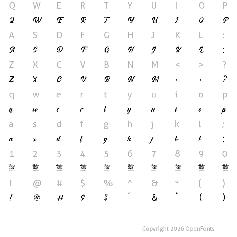 Character Map of The Knight Regular
