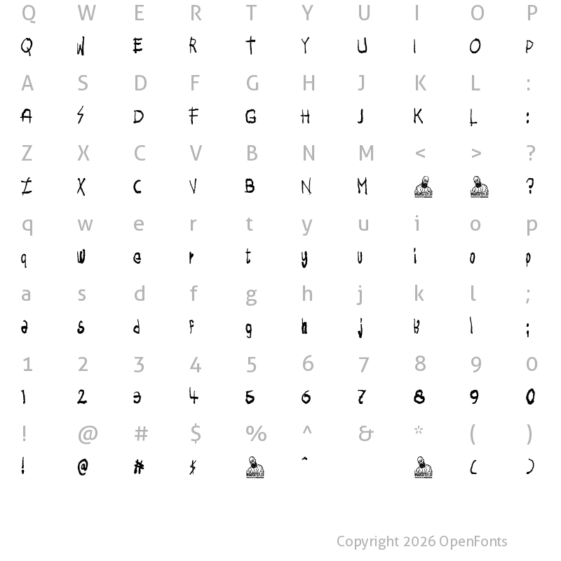 Character Map of The Lithium Shop Regular