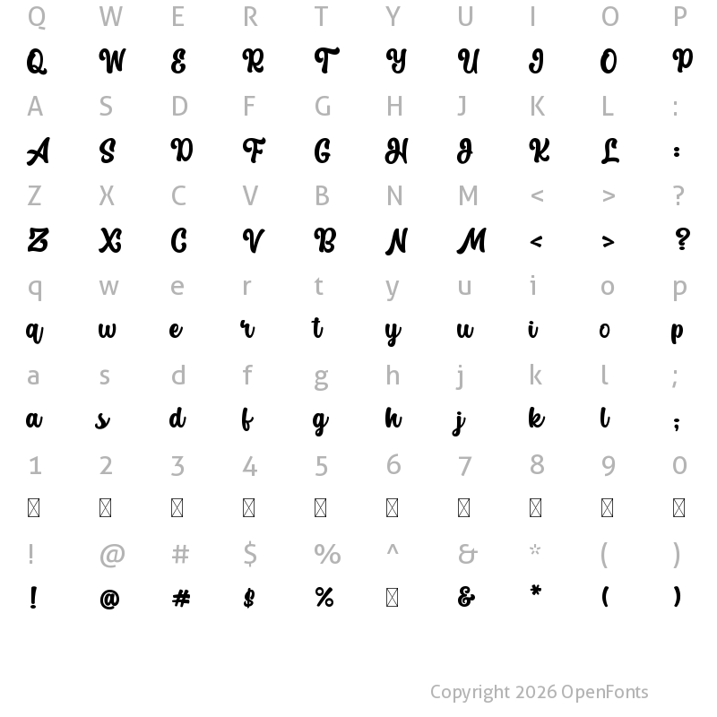 Character Map of The Macksen Regular
