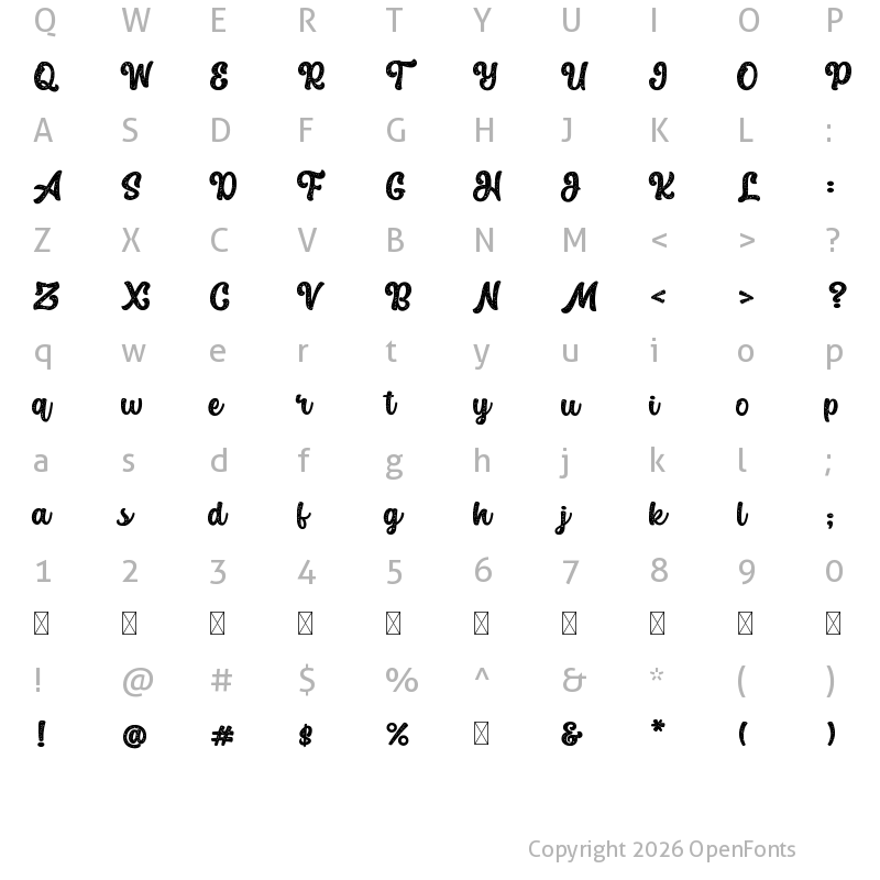 Character Map of The Macksen Textured