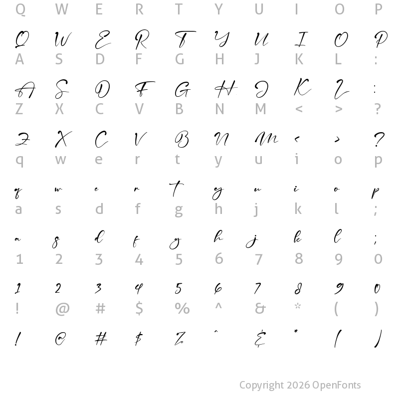 Character Map of The Magestica Regular