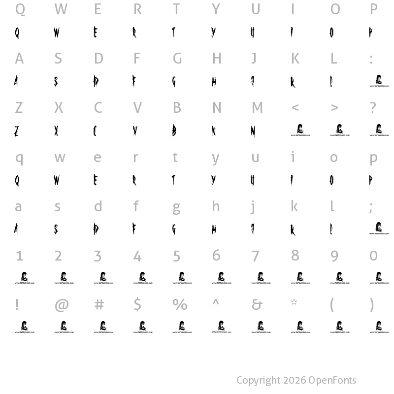 Character Map of The Others Are Here Regular
