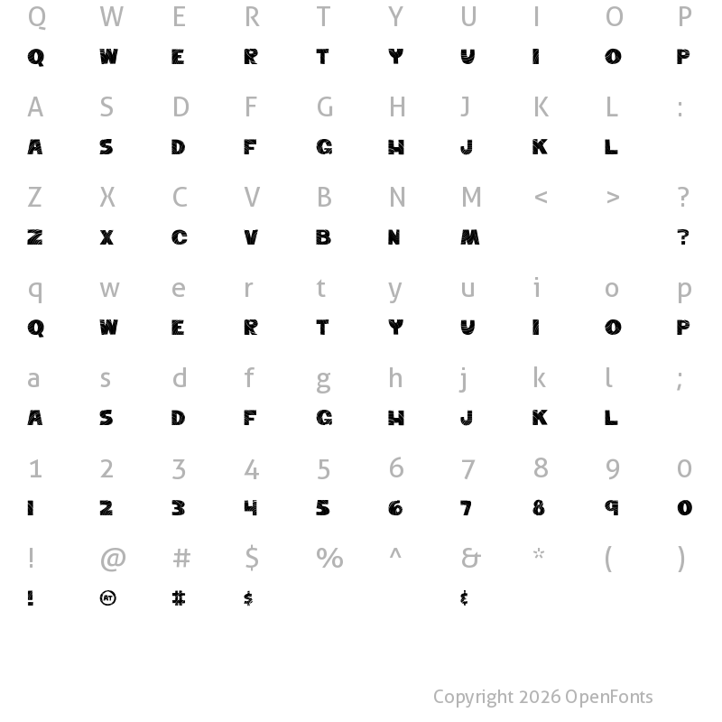 Character Map of The Perfect Wave Regular