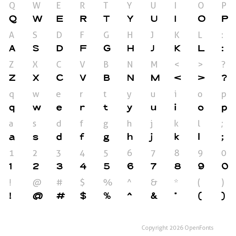 Character Map of The Qlickers Bold