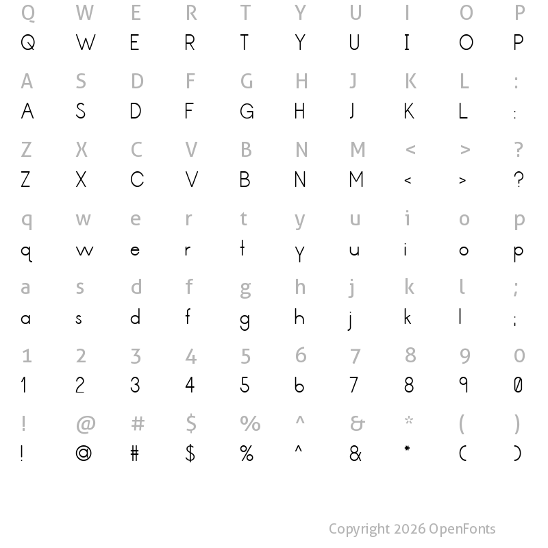 Character Map of The Second Choice Regular