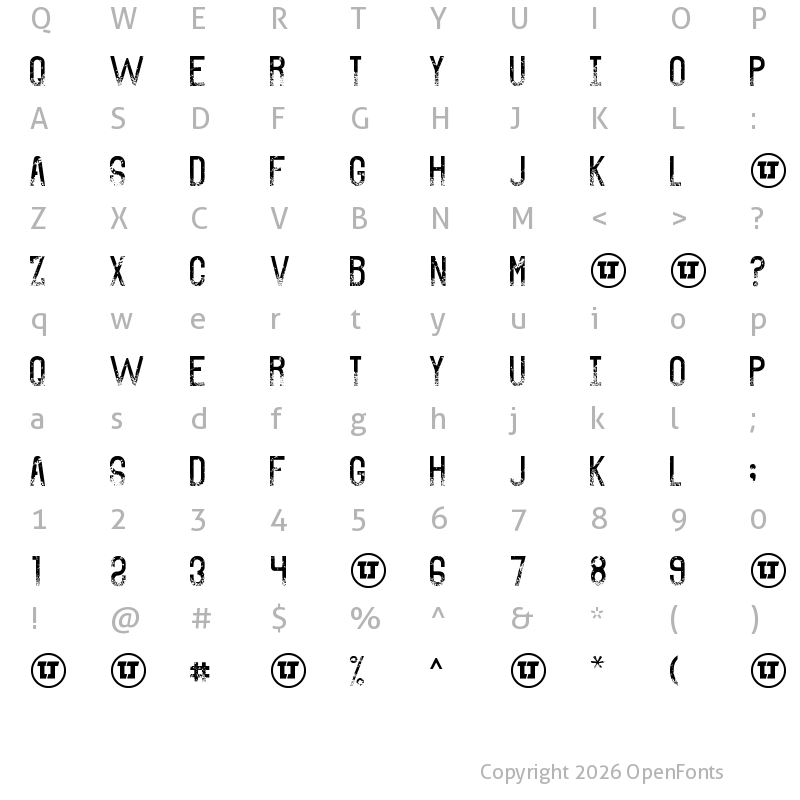 Character Map of The Sound of Truth Grunge