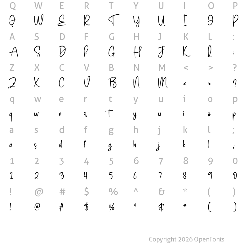 Character Map of The Storybook Regular