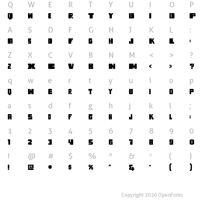 Character Map of The Tide Regular