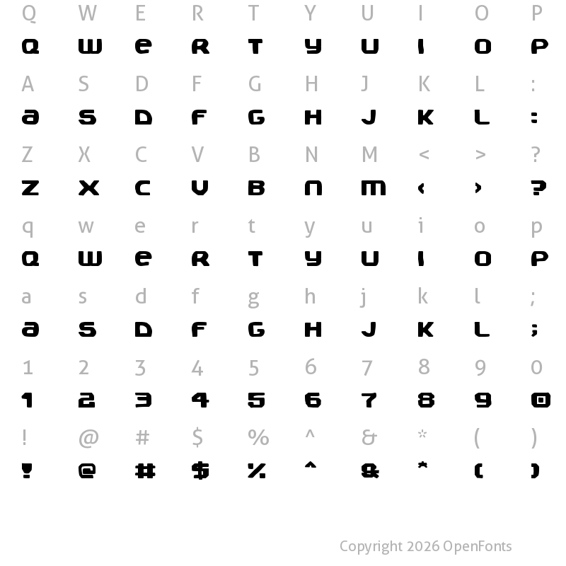 Character Map of The Toy Castle Regular