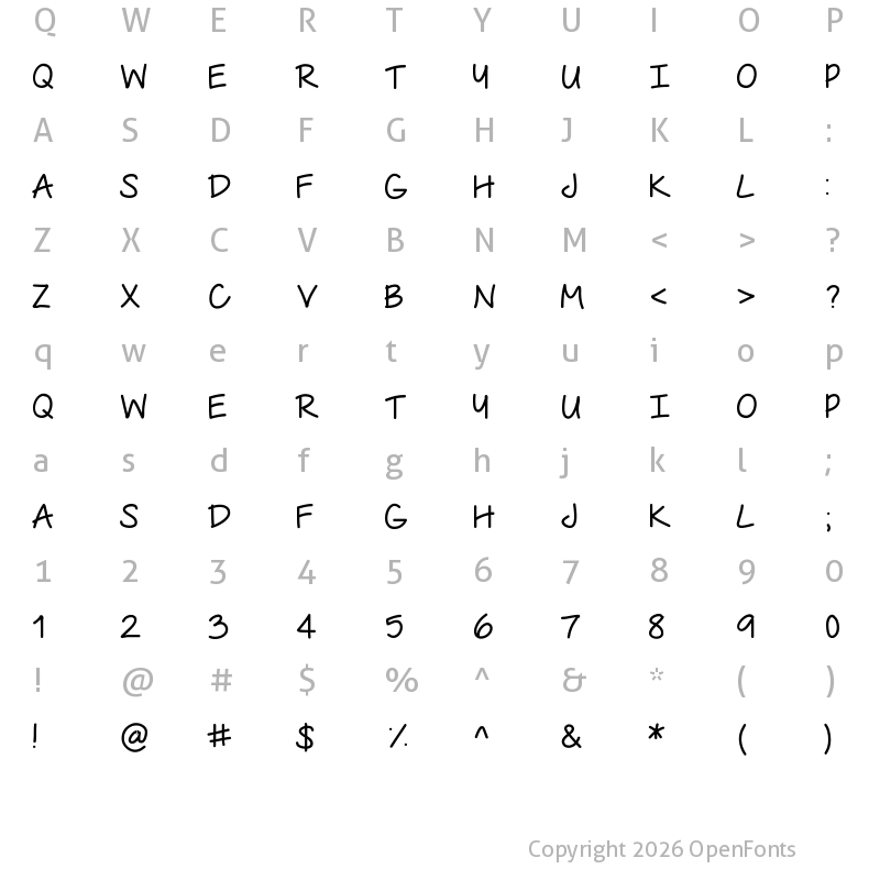 Character Map of The Urban Way Thin Thin