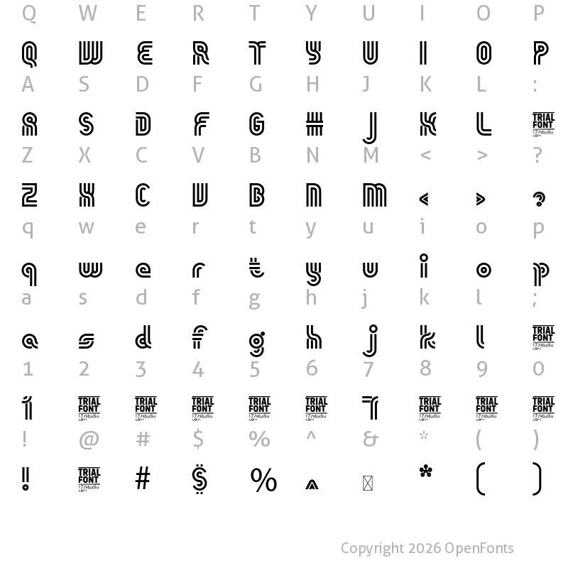 Character Map of THEATERS DEMO Regular