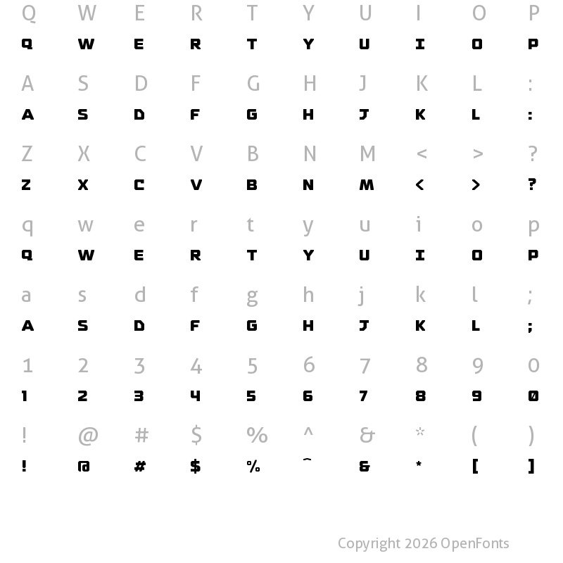 Character Map of Thedus Condensed