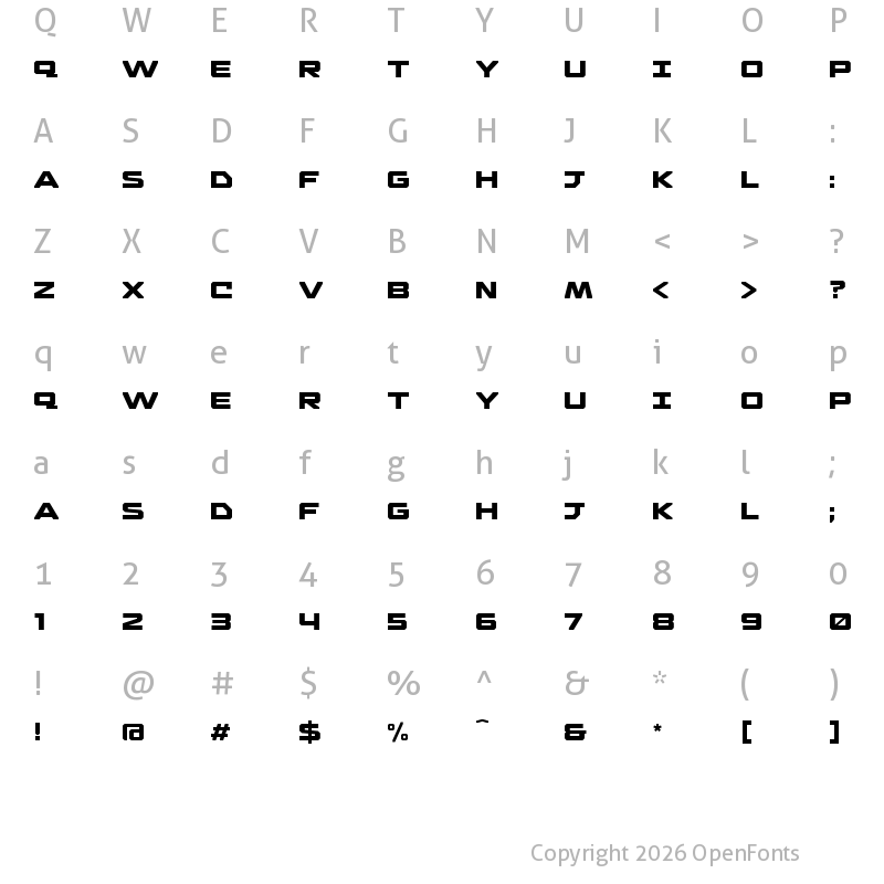 Character Map of Thedus Wide