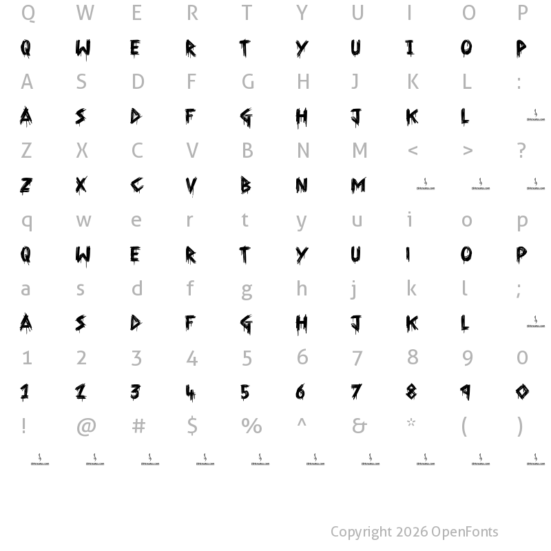 Character Map of Them People Regular
