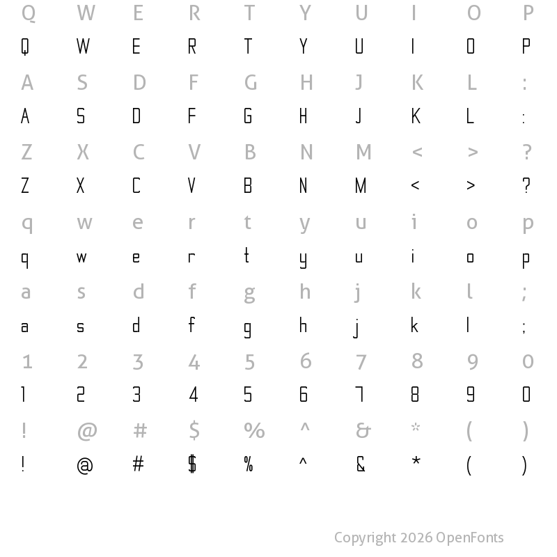 Character Map of TheMatic Regular