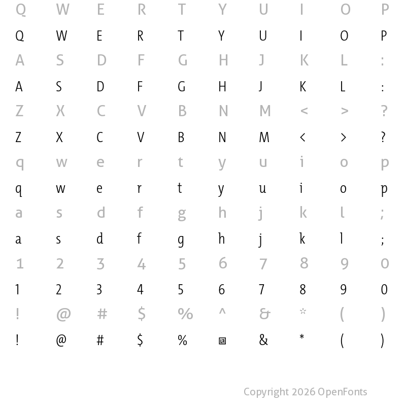 Character Map of TheMix Cd Trial Light