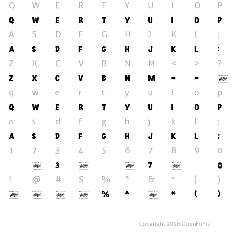 Character Map of themoment Regular