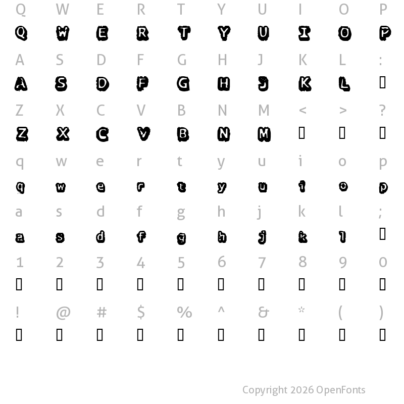 Character Map of there goes the neighborhood Regular