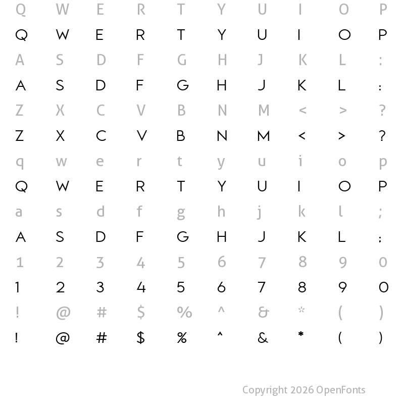 Character Map of Thermidava Regular