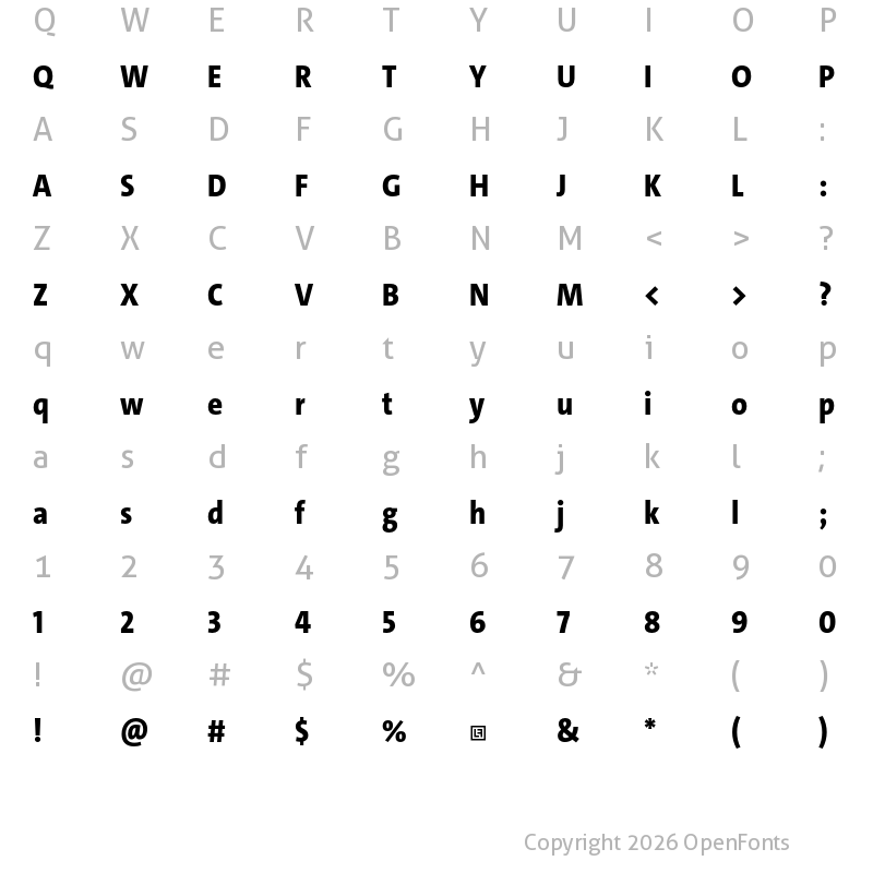 Character Map of TheSans SCd Trial ExtraBold