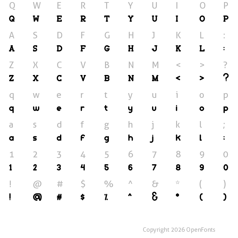 Character Map of TheWestview Regular