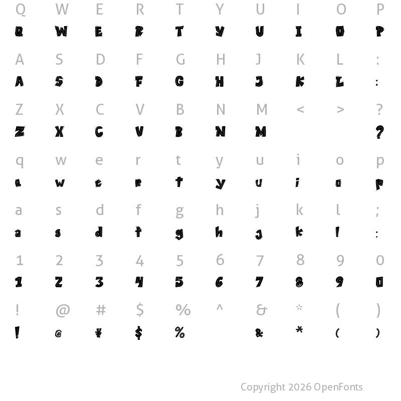 Character Map of THEYGI Regular