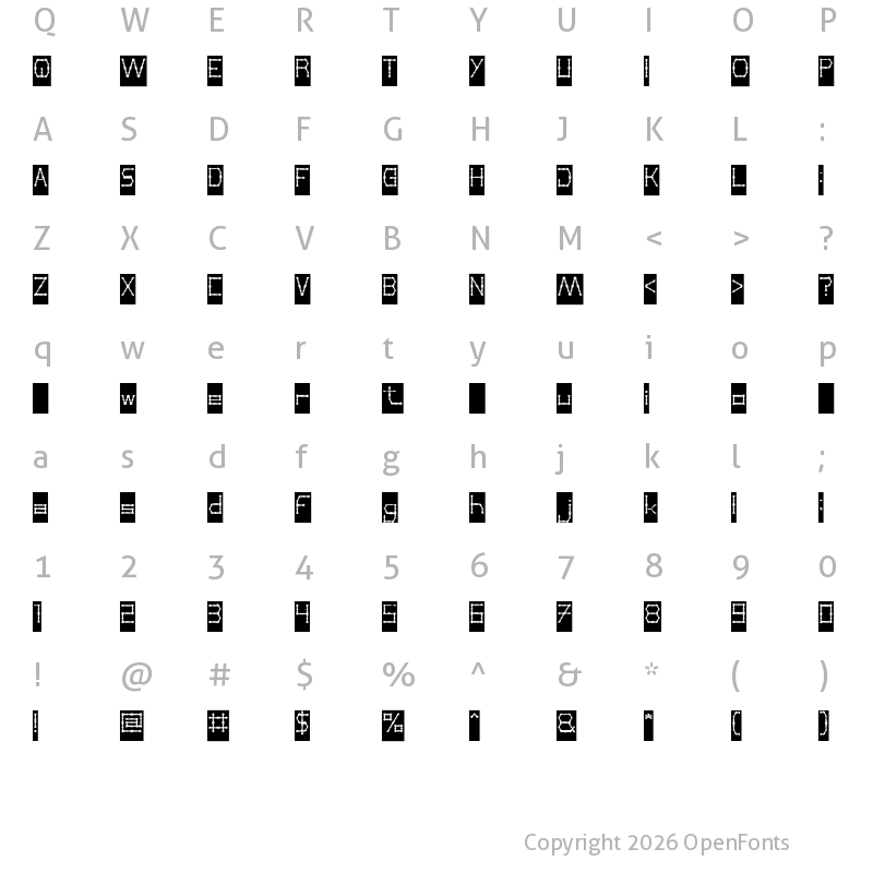Character Map of Thin Decorative-Inverse Regular