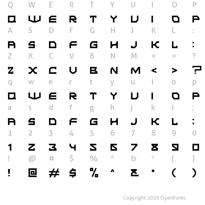 Character Map of THINGS DIGITAL Regular