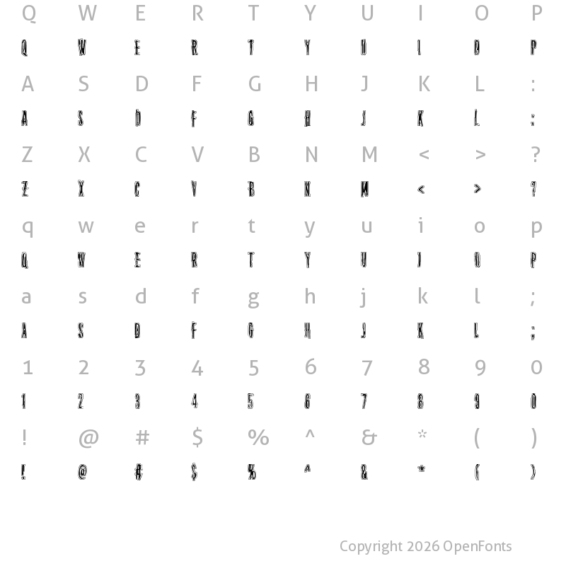 Character Map of Thirteenth Floor Regular