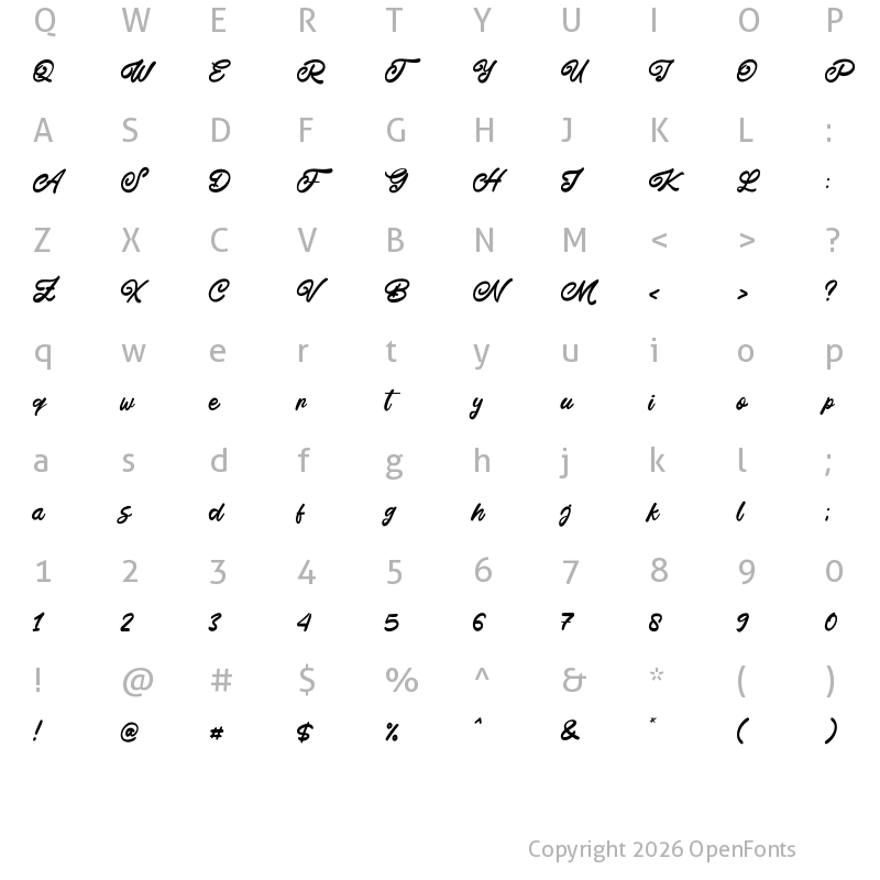 Character Map of This July Regular