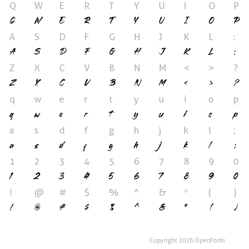 Character Map of Thom Rodger Regular