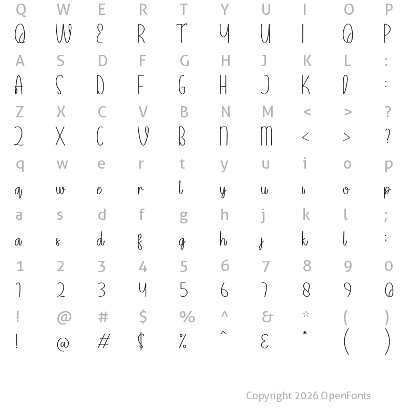 Character Map of Thomas Soul Regular
