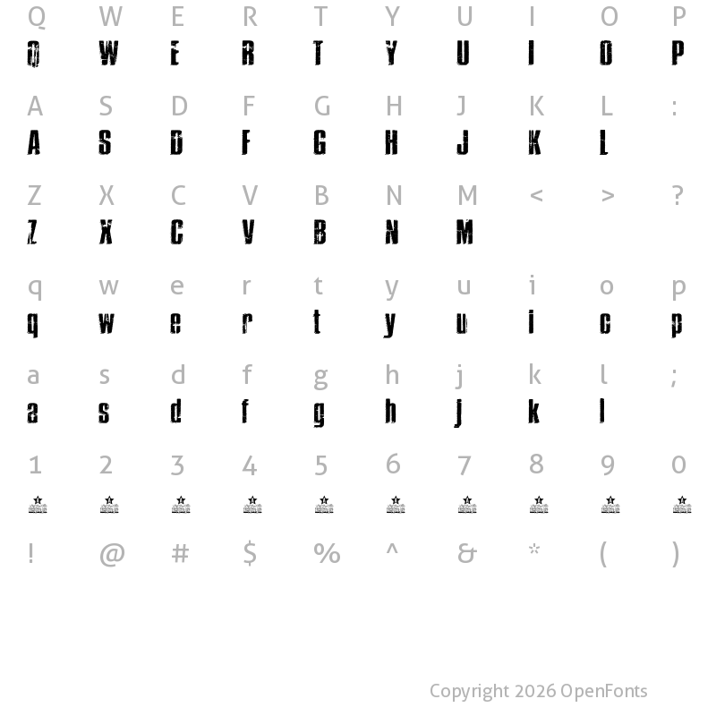 Character Map of THRASHER Regular