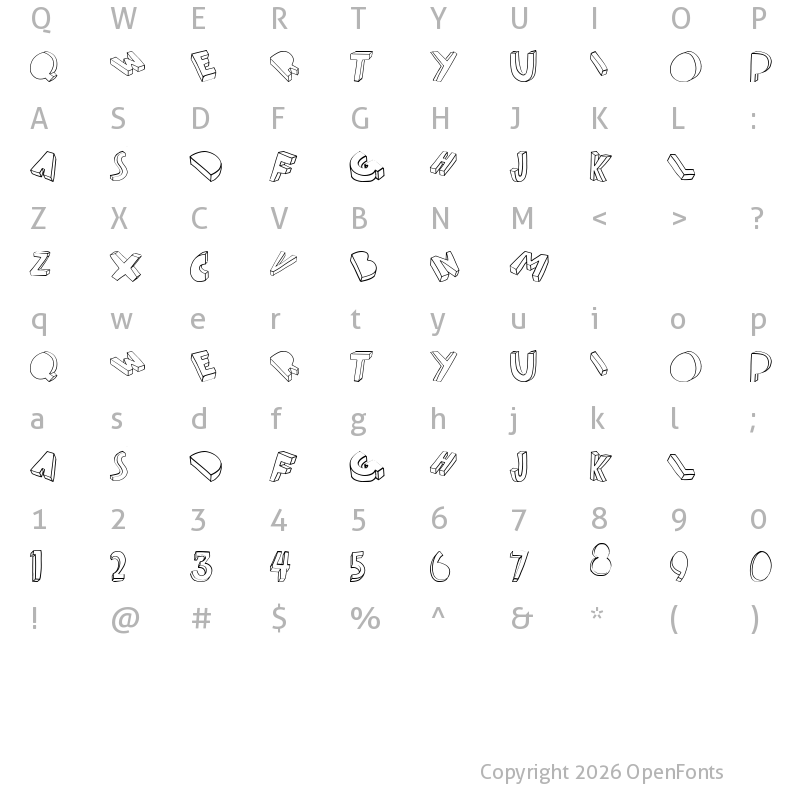 Character Map of threed Regular
