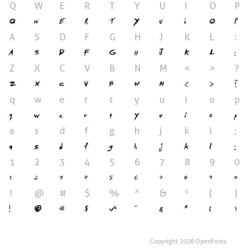 Character Map of TibetanBeefgarden AOE Regular