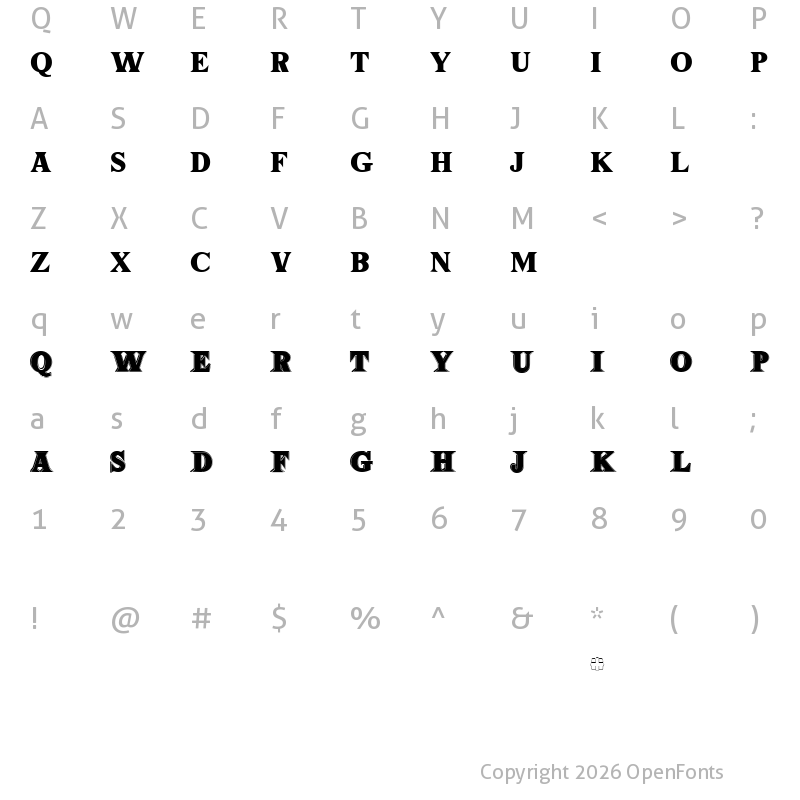 Character Map of Tiffany Regular