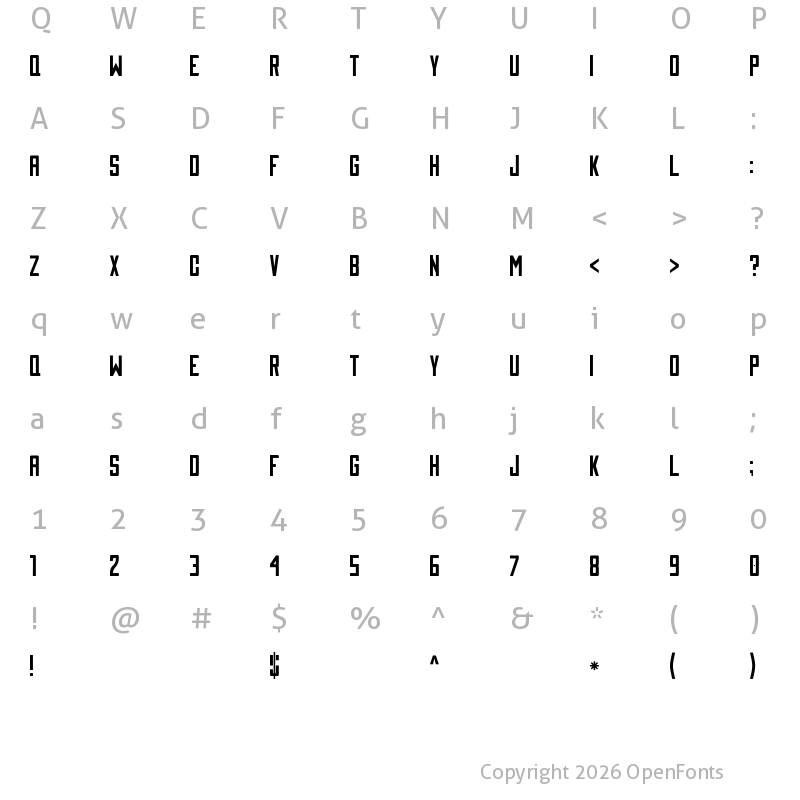 Character Map of Tigedeblug Regular