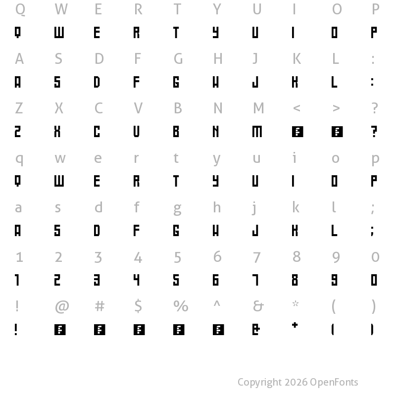 Character Map of Tigre Regular