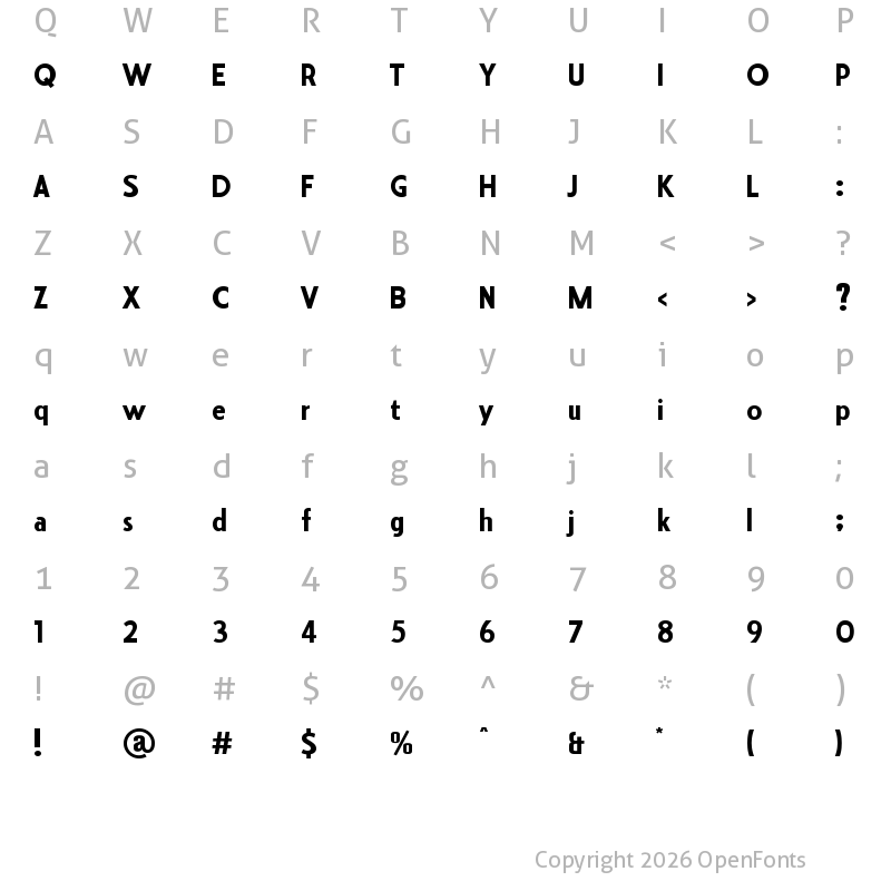Character Map of Tikjune Regular