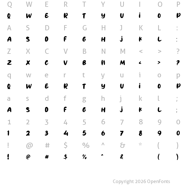 Character Map of TIKTAK Regular