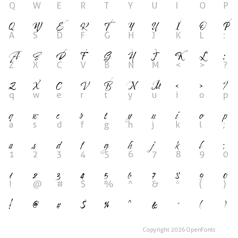 Character Map of Timberline-Regular Regular