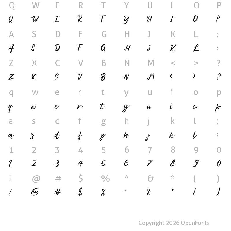 Character Map of Time Breaker Regular