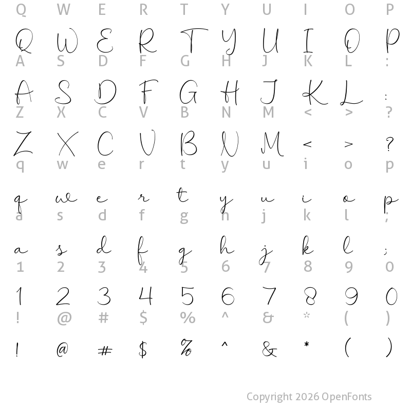 Character Map of Timeless Wonderland Free Regular