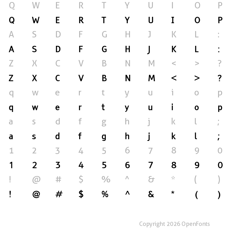 Character Map of Tiresias PCfont Bold