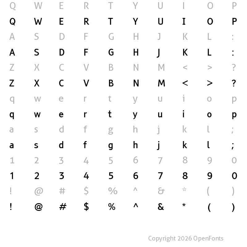 Character Map of Tiresias PCfont Regular