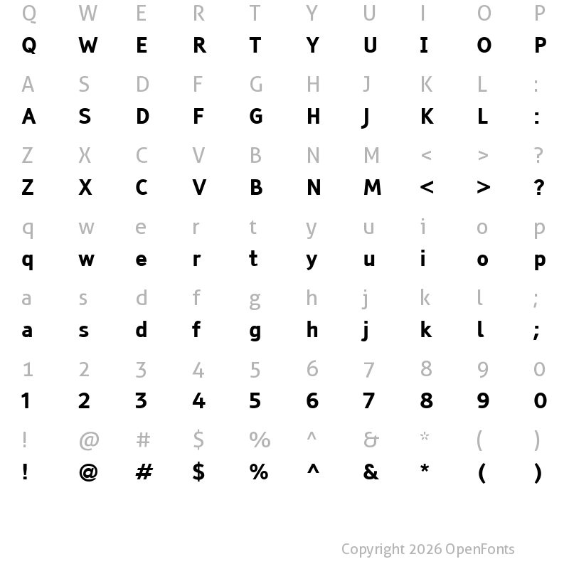Character Map of Tiresias Signfont Regular