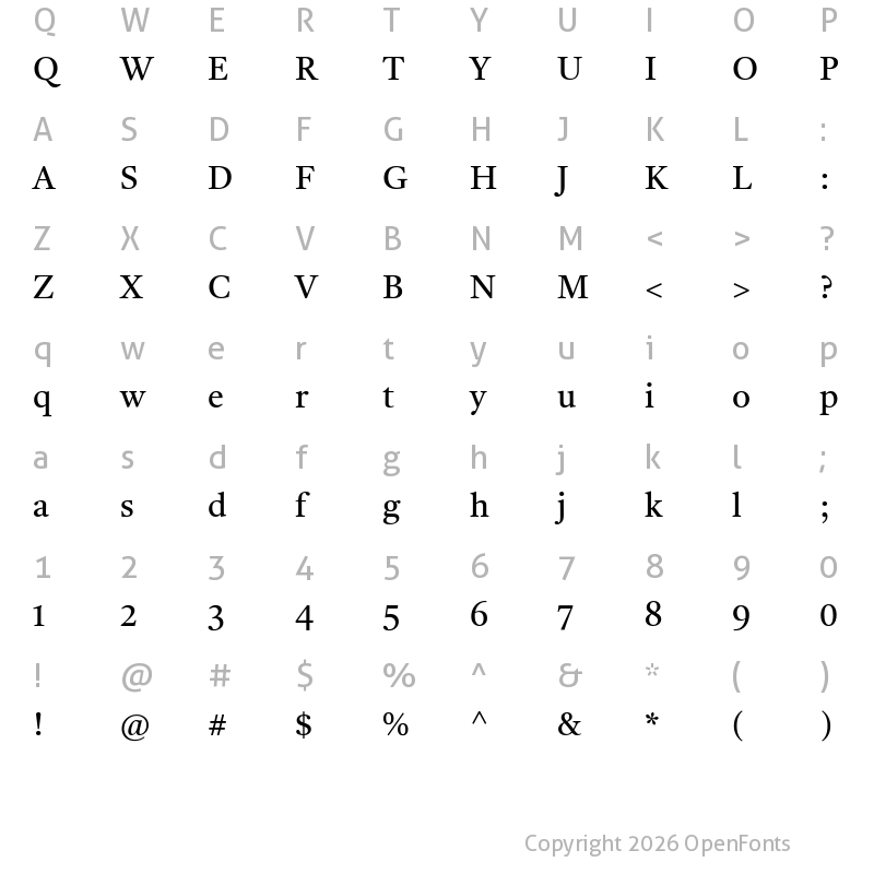 Character Map of Tiro Devanagari Sanskrit Regular