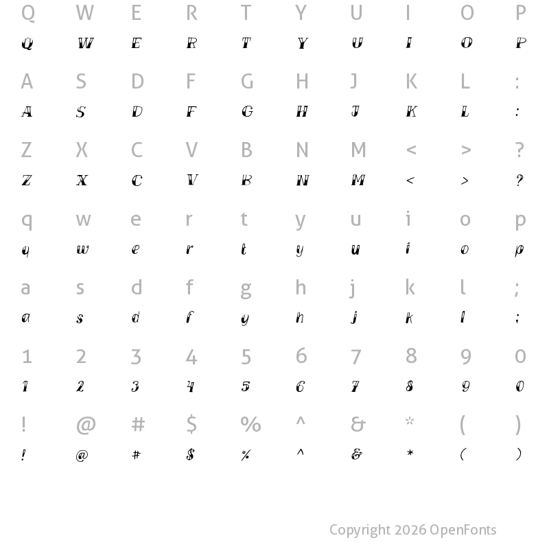 Character Map of TM Vinograd Oblique